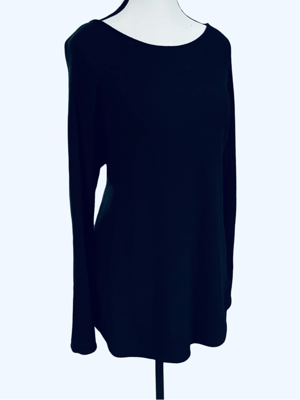 Michael Kors Black Long-Sleeve Boatneck Top with Back Zip Closure - Small, New - Picture 3 of 5
